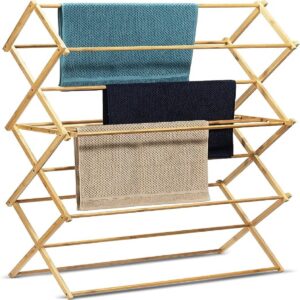 Bamboo Laundry Drying Rack for Clothes